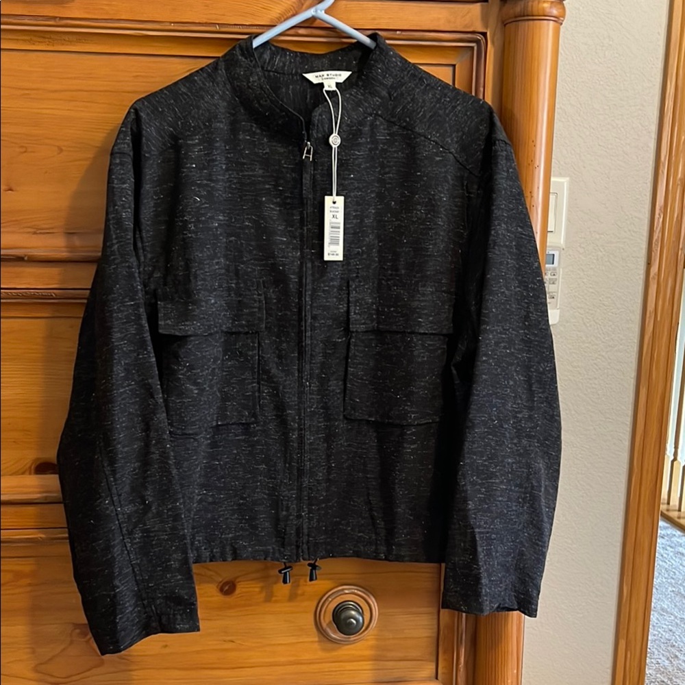 Max Studio Black Bomber Jacket Versatile Design